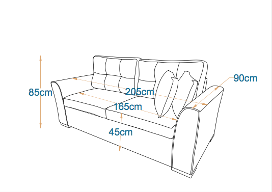 فرنكفورت - كنبة سرير ثلاث مقاعد