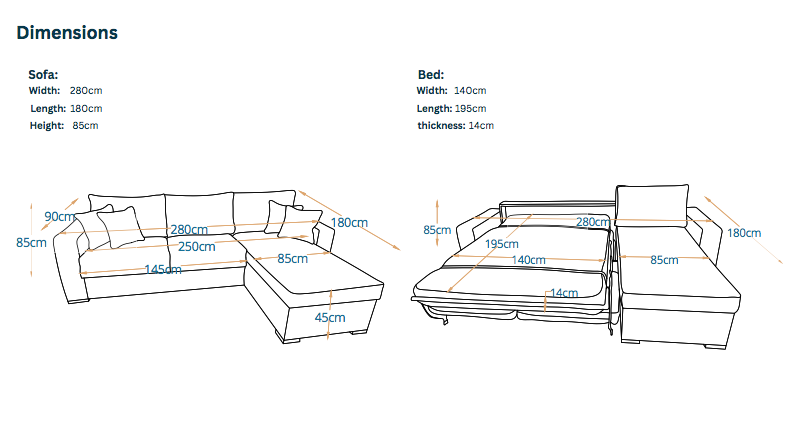Nice | L-Shape 5-Seater Roll-Out Sofa Bed with Belgium Mechanism