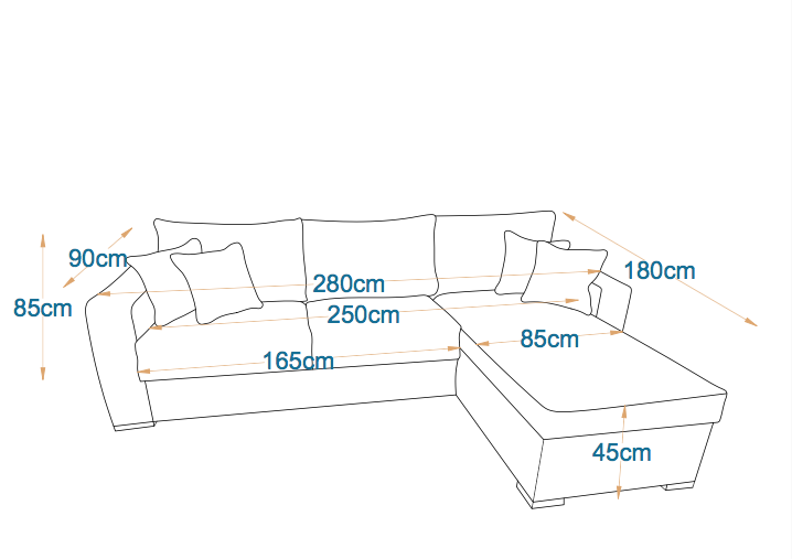 Nice | L-Shape 5-Seater Roll-Out Sofa Bed with Belgium Mechanism