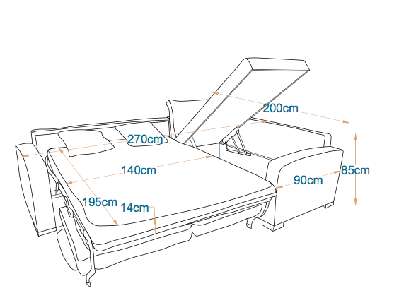 Mont | L-Shape 5-Seater Roll-Out Sofa Bed with Belgium Mechanism