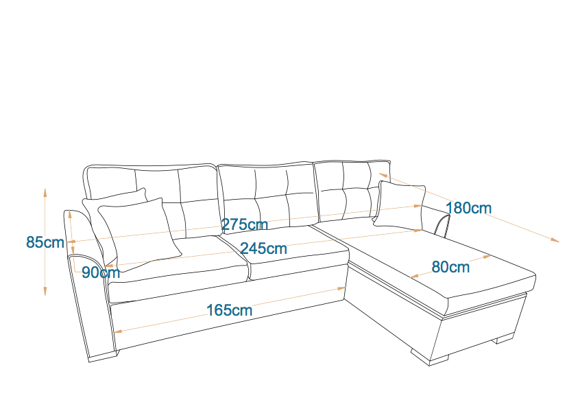 Tala | L-Shape 5-Seater Roll-Out Sofa Bed with Belgium Mechanism