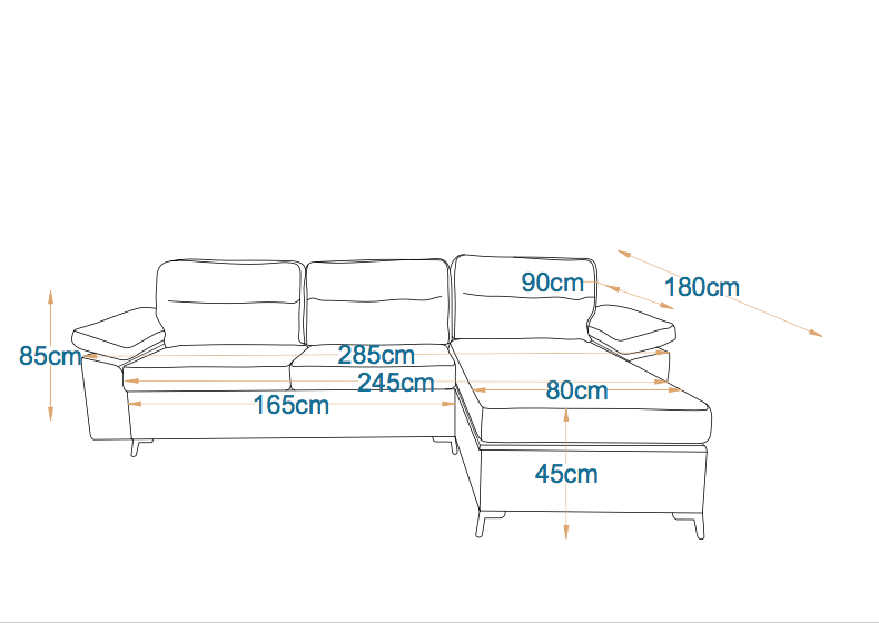Nancy | L-Shape 5-Seater Roll-Out Sofa Bed with Belgium Mechanism