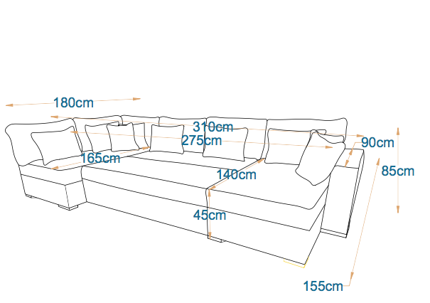 Bari | 8-Seater U-Shape MANEX Pull-Out Sofa Bed (Turkish Mechanism)