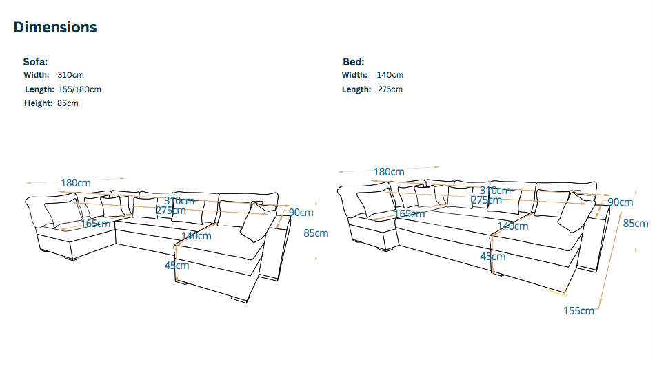 Bari | 8-Seater U-Shape MANEX Pull-Out Sofa Bed (Turkish Mechanism)