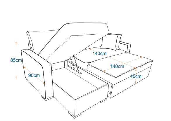 بامبو- ركنه سرير شكل حرف L