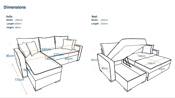 بامبو- ركنه سرير شكل حرف L