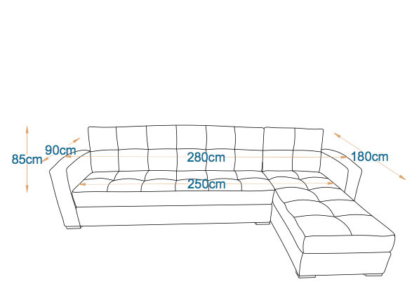 ZOE | 5-Seater L-Shape Click-Clack Sofa Bed (Turkish Mechanism)