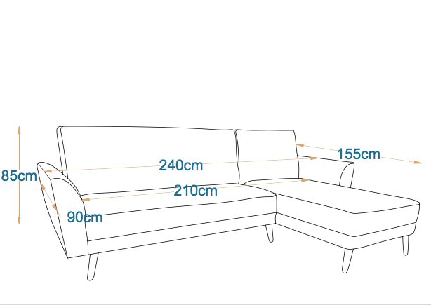 July | 5-Seater L-Shape Click-Clack Sofa Bed (Turkish Mechanism)