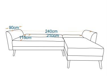 July | 5-Seater L-Shape Click-Clack Sofa Bed (Turkish Mechanism)