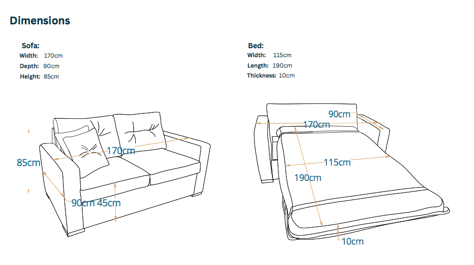 Orbit 2-Fold Sofa Bed | 2-Seater with Belgium Mechanism