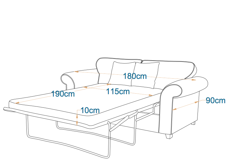 Vienna 2-Fold Sofa Bed | 2-Seater with Belgium Mechanism