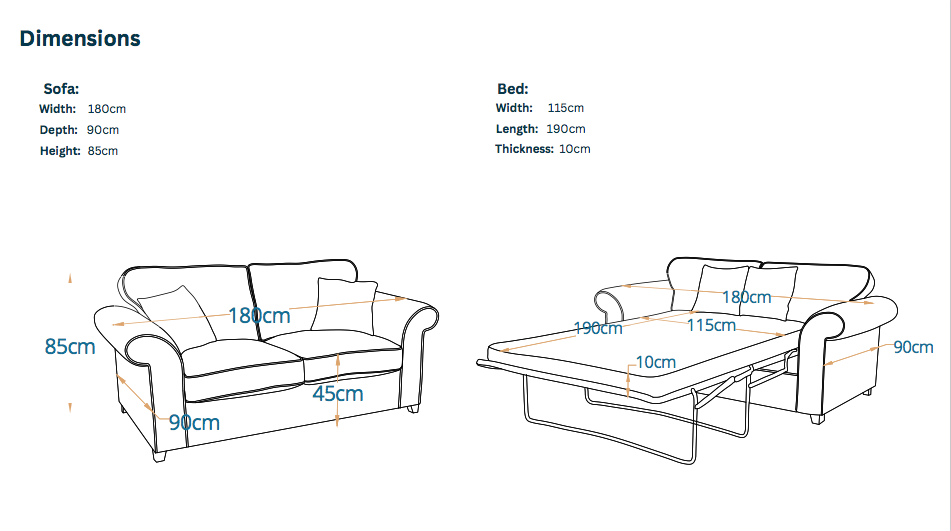 Vienna 2-Fold Sofa Bed | 2-Seater with Belgium Mechanism