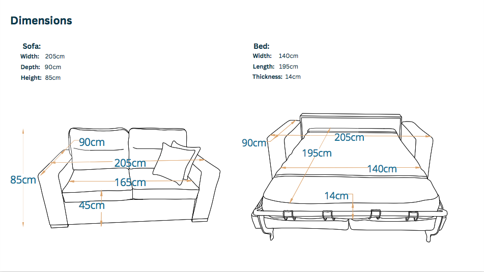 ديورا - كنبة سرير ثلاث مقاعد