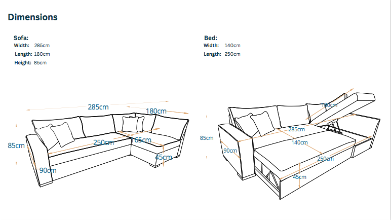 Venice | 5-Seater L-Shape MANEX Pull-Out Sofa Bed (Turkish Mechanism)