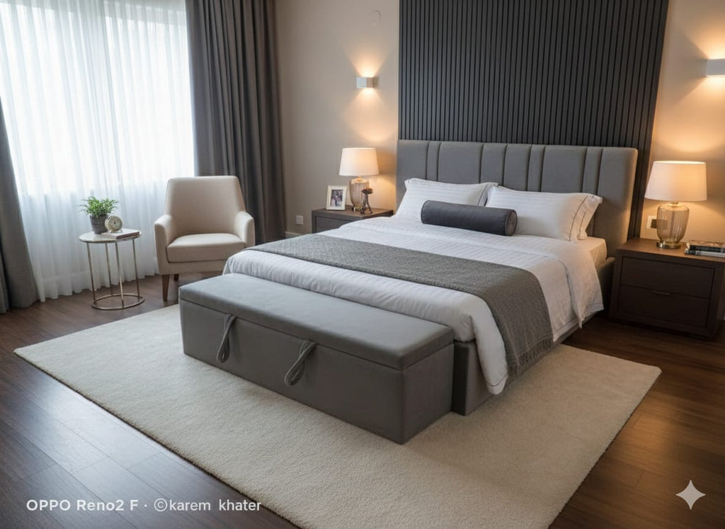 Contemporary Panel Master Bed | Hydraulic Storage |MAS SofaBed