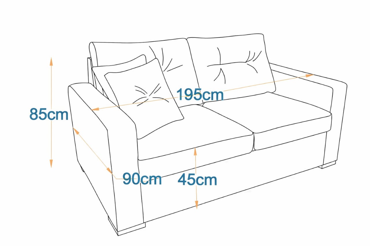 Modling 2-Fold Sofa Bed | 3-Seater with Belgium Mechanism