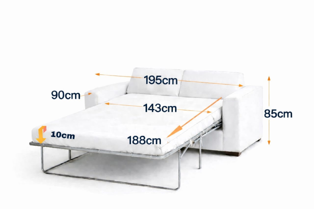 Modling 2-Fold Sofa Bed | 3-Seater with Belgium Mechanism