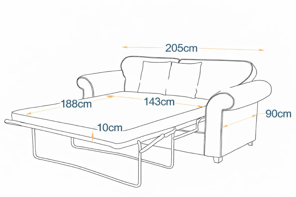 Kavala  2-Fold Sofa Bed | 3-Seater with Belgium Mechanism