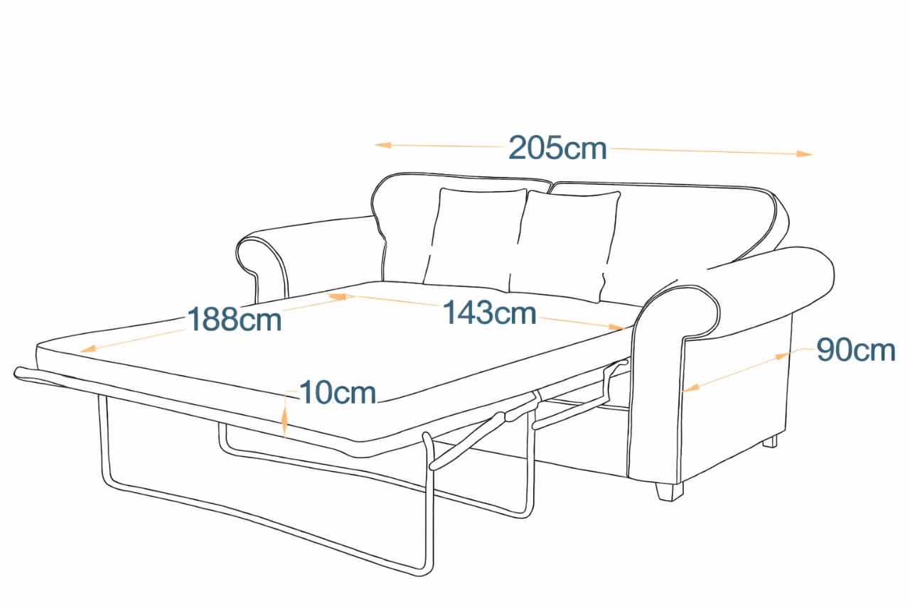 Kavala  2-Fold Sofa Bed | 3-Seater with Belgium Mechanism