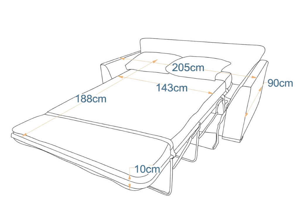 Athens 2-Fold Sofa Bed | 3-Seater with Belgium Mechanism