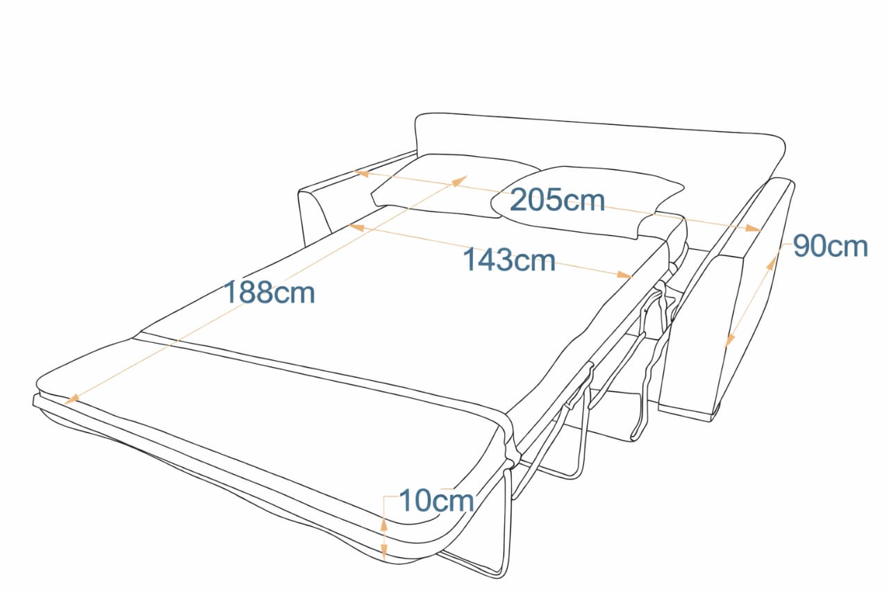 Athens 2-Fold Sofa Bed | 3-Seater with Belgium Mechanism