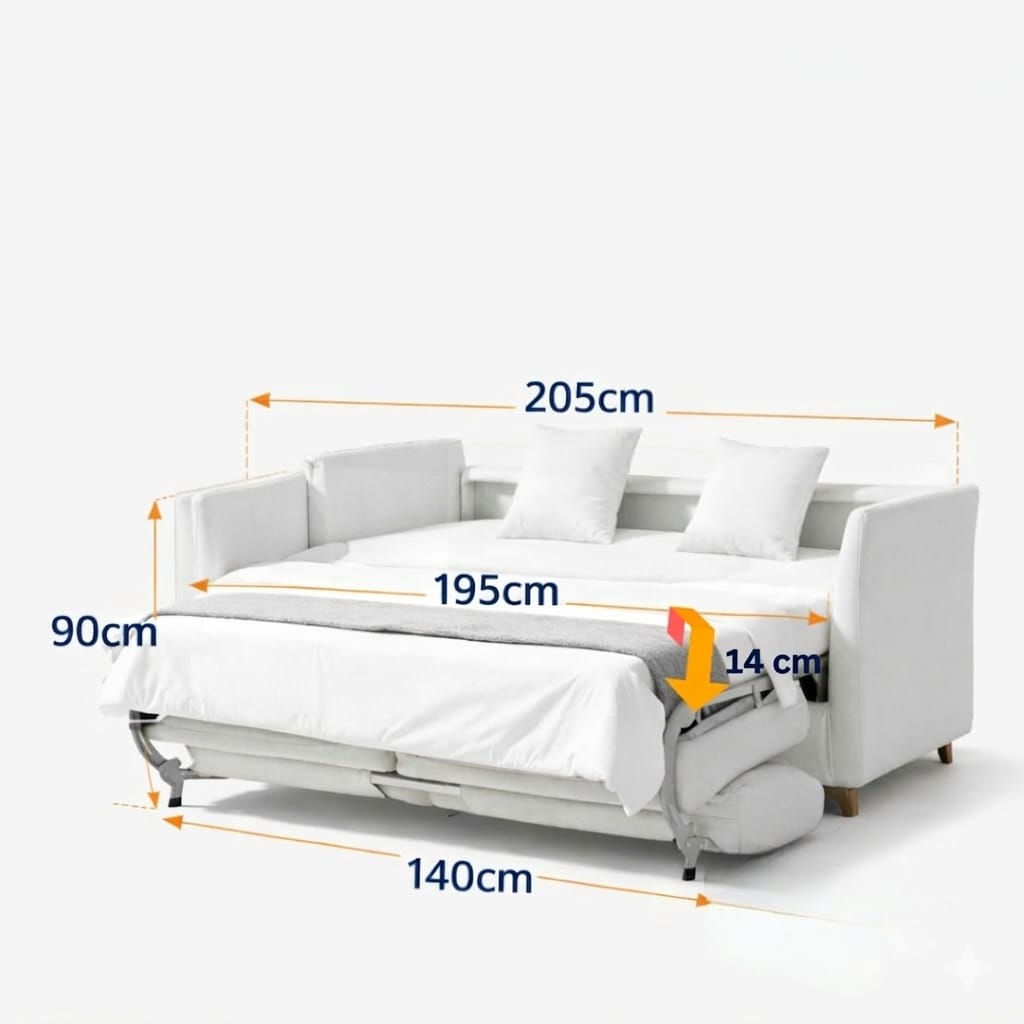 Palm | 3-Seat Roll-Out Sofa Bed with Belgium Mechanism