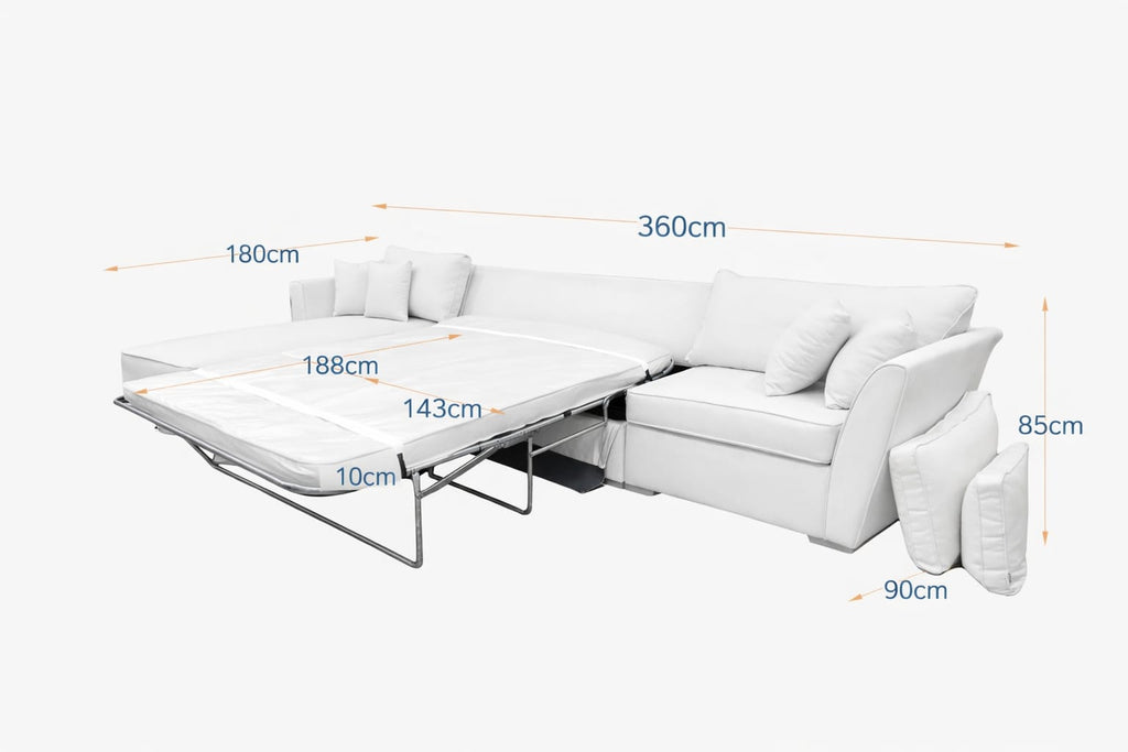 Leon | L-Shape 6-Seater 2-Fold Sofa Bed (Belgian Mechanism)
