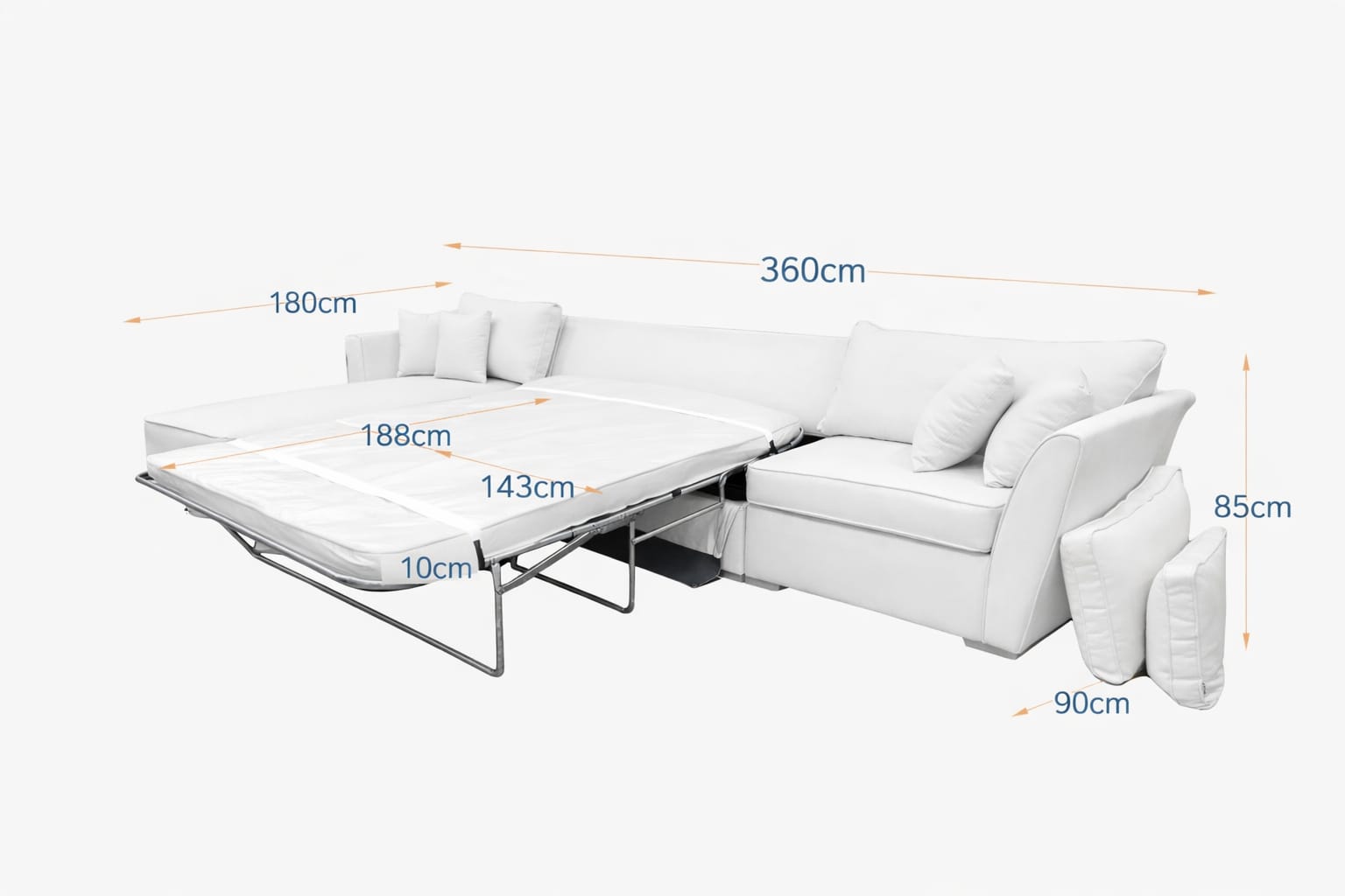 Leon | L-Shape 6-Seater 2-Fold Sofa Bed (Belgian Mechanism)