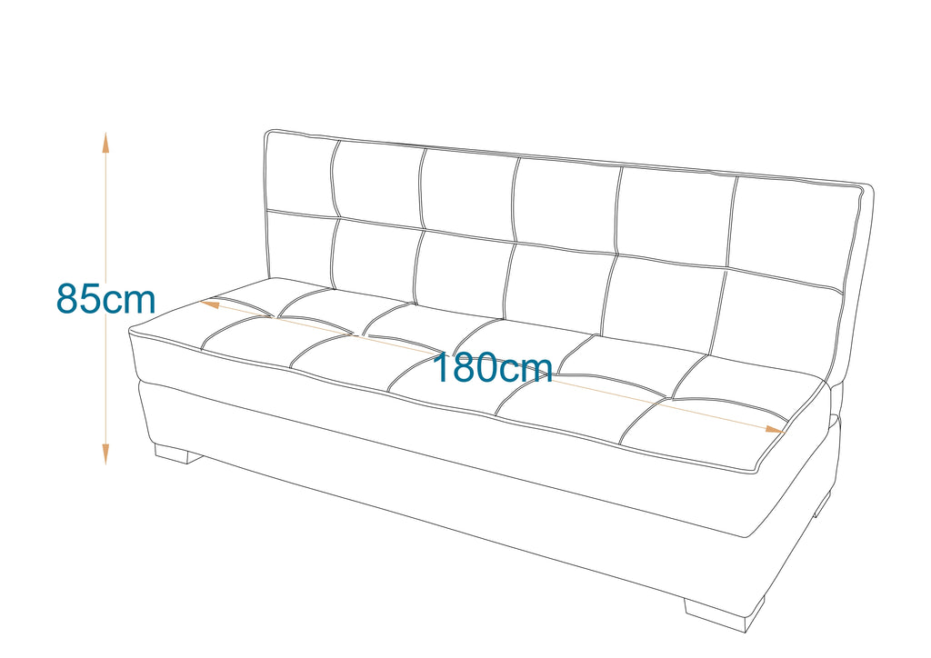 England | 3-Seater Clic-Clac Bench Bed | 3-Position Turkish Mechanism