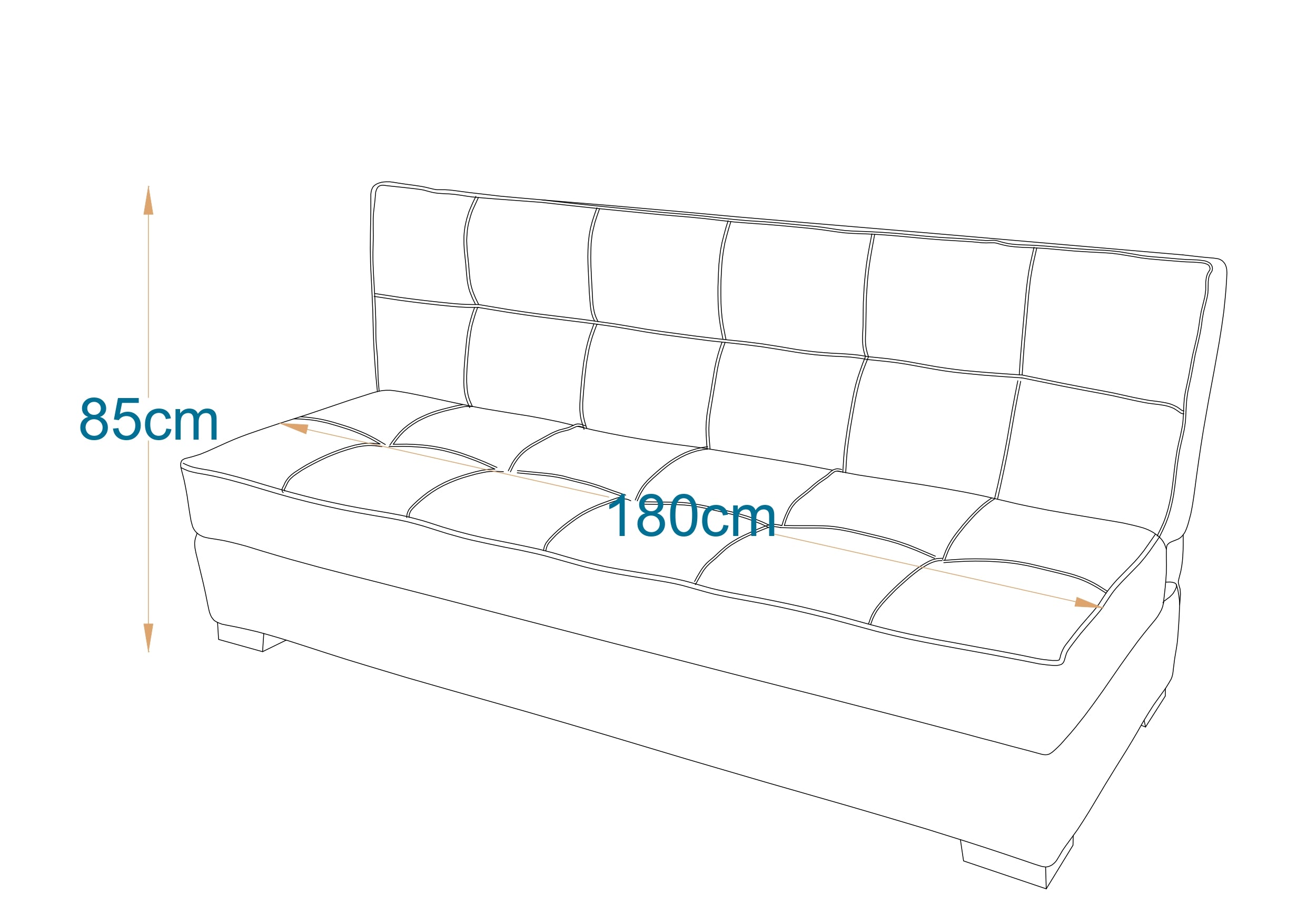England | 3-Seater Clic-Clac Bench Bed | 3-Position Turkish Mechanism
