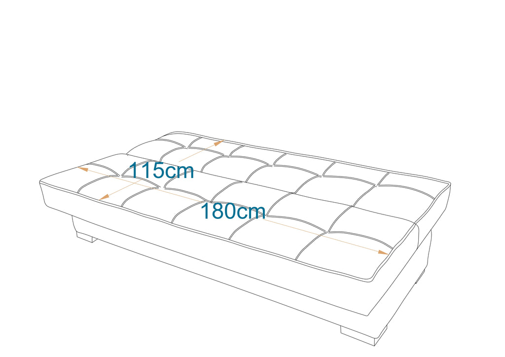 England | 3-Seater Clic-Clac Bench Bed | 3-Position Turkish Mechanism