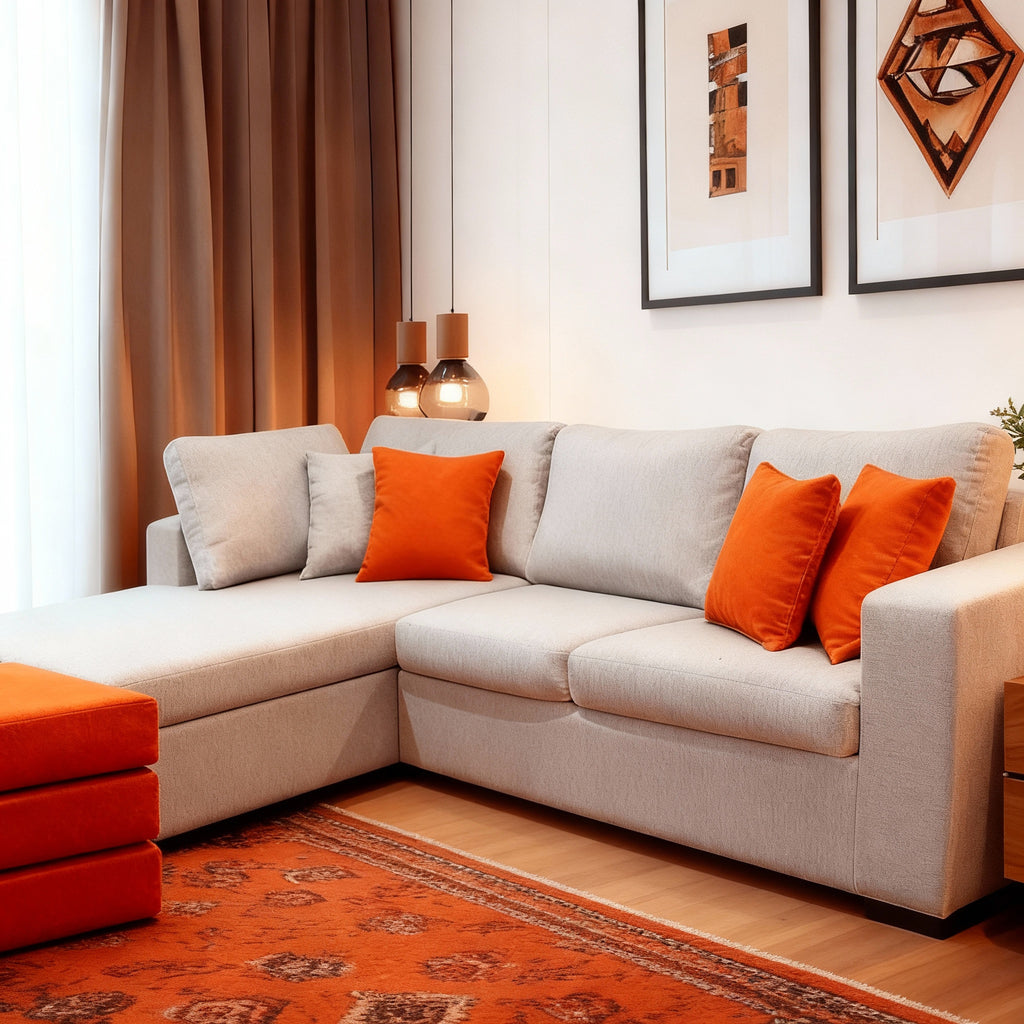 Roses | L-Shape 6-Seater 2-Fold Sofa Bed (Belgian Mechanism)