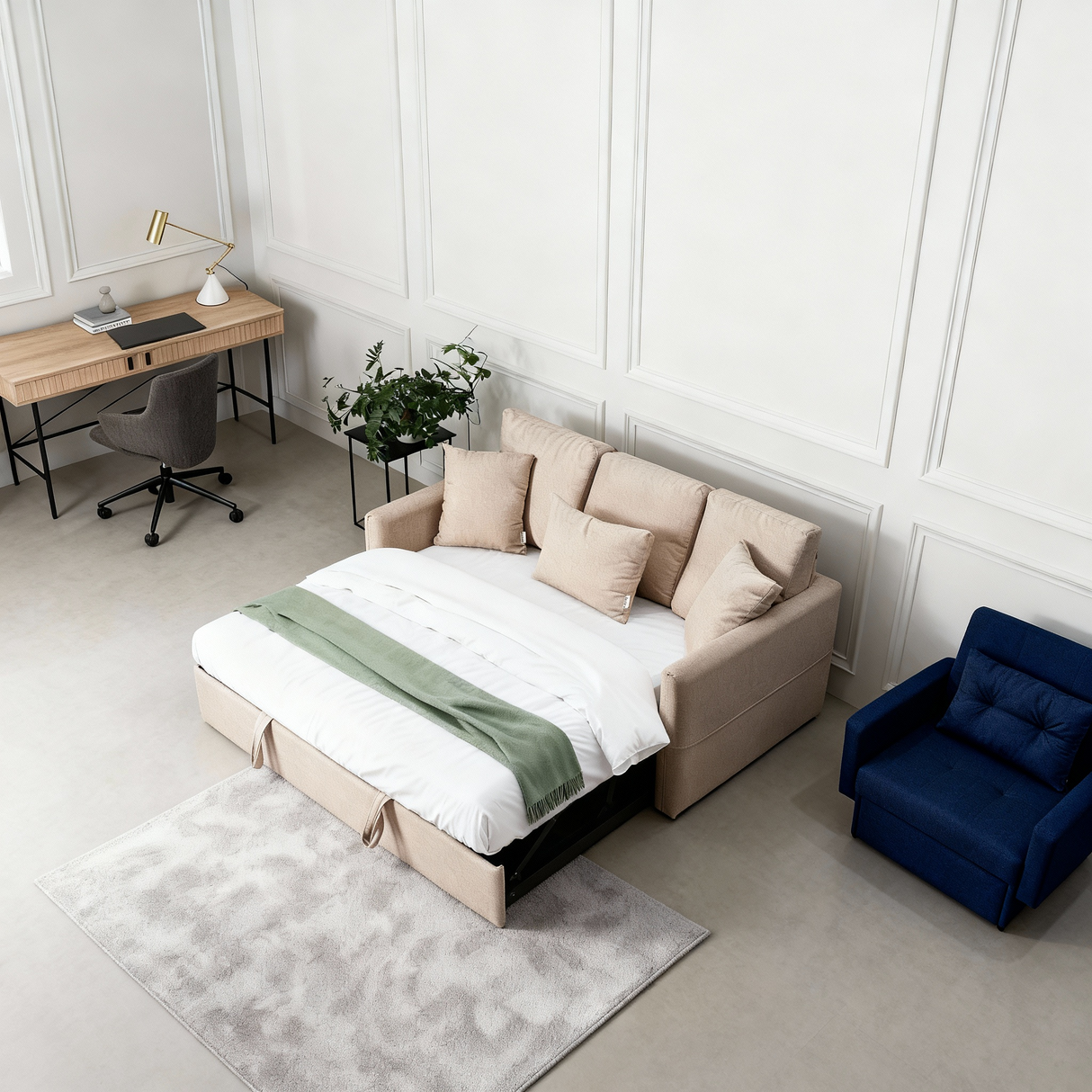 بولو - كنبة سرير ثلاث مقاعد