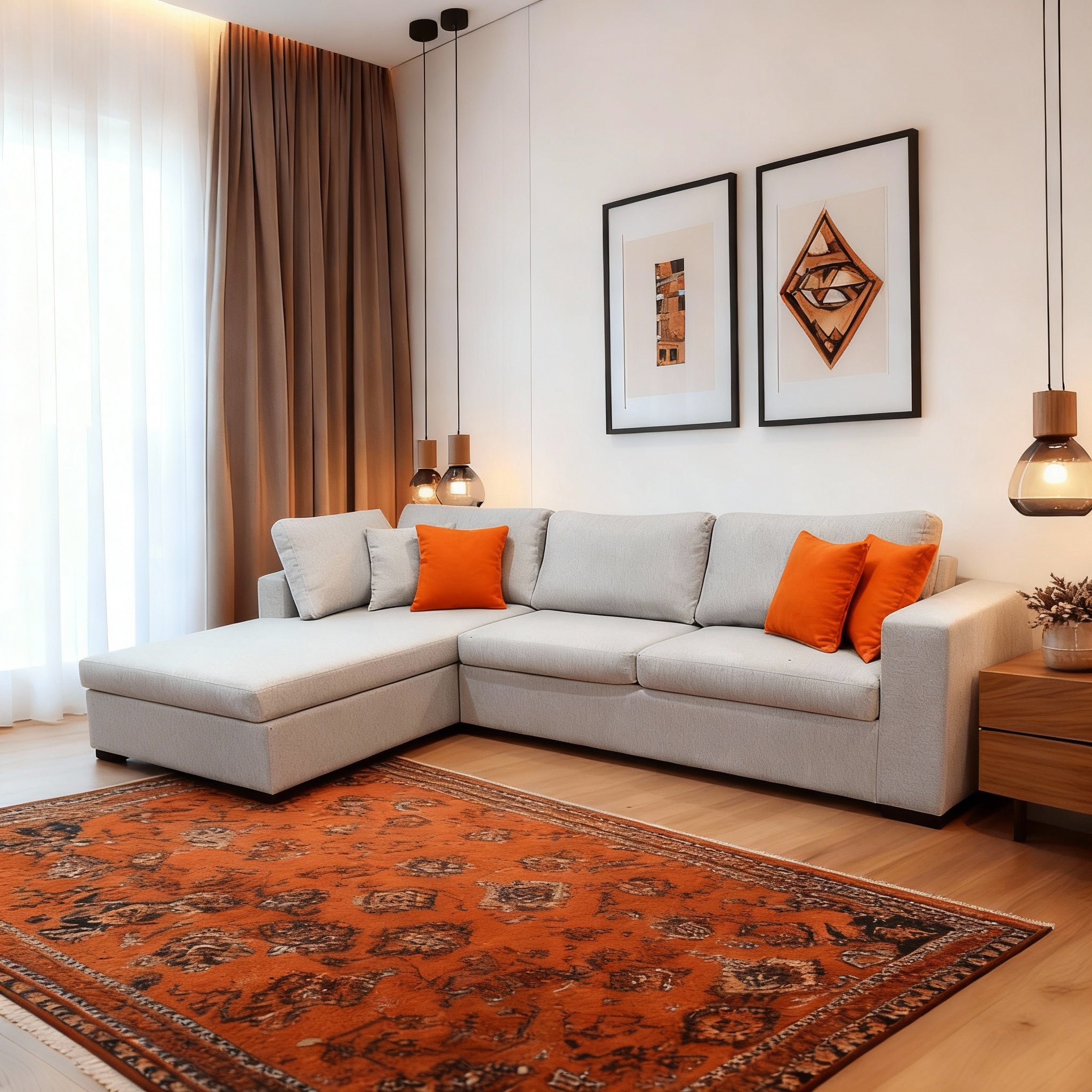 Roses | L-Shape 6-Seater 2-Fold Sofa Bed (Belgian Mechanism)