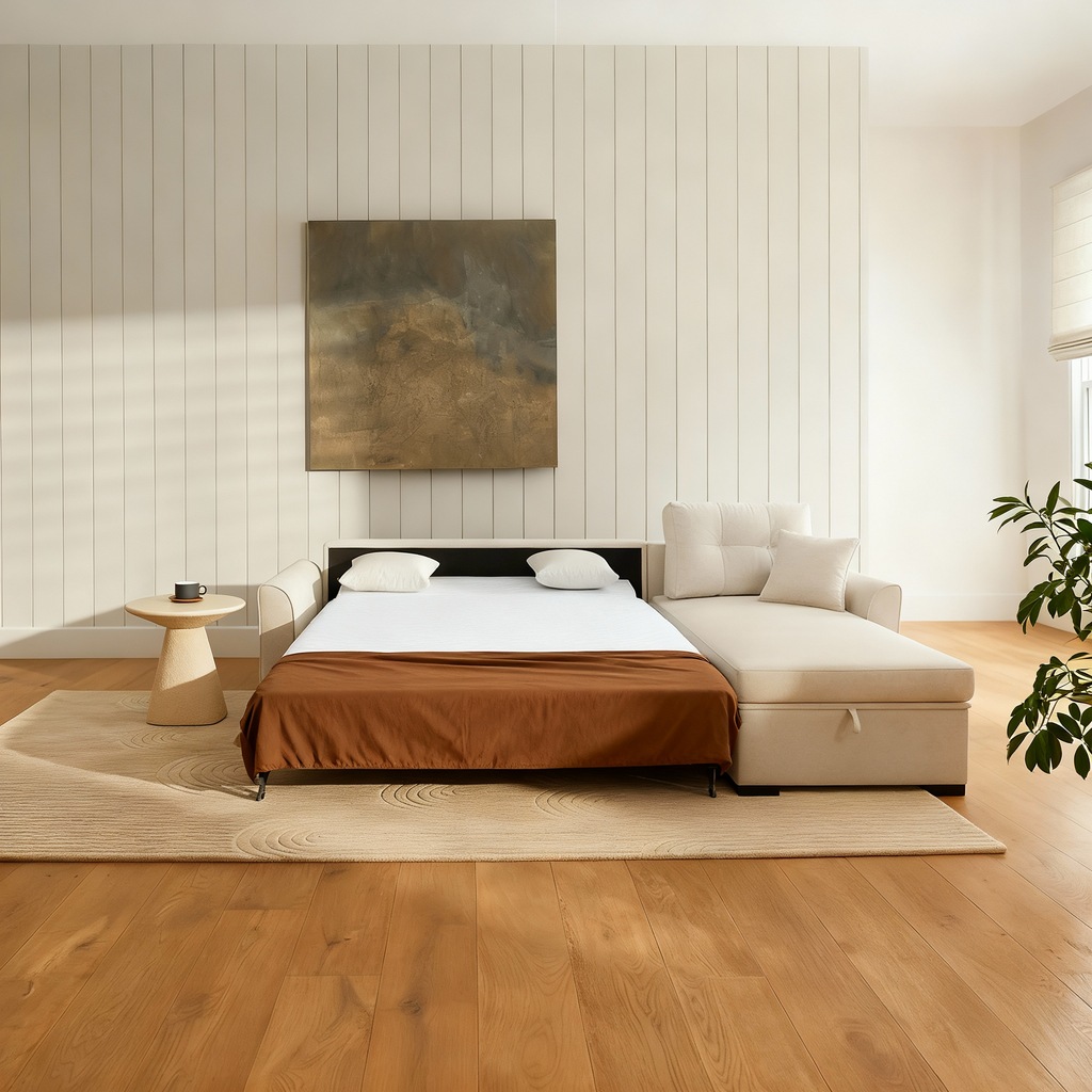 Tala | L-Shape 5-Seater Roll-Out Sofa Bed with Belgium Mechanism