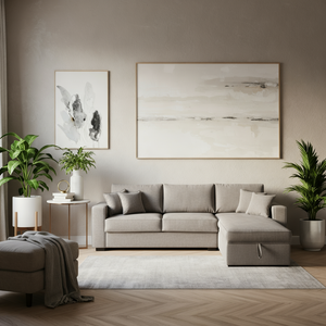 Nice | L-Shape 5-Seater Roll-Out Sofa Bed with Belgium Mechanism