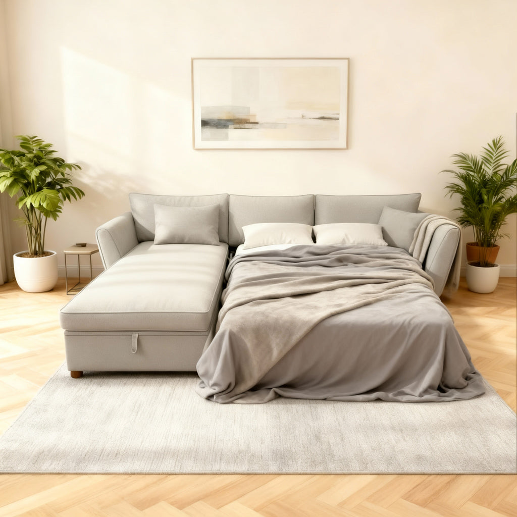 Lamego | L-Shape 6-Seater 2-Fold Sofa Bed (Belgian Mechanism)