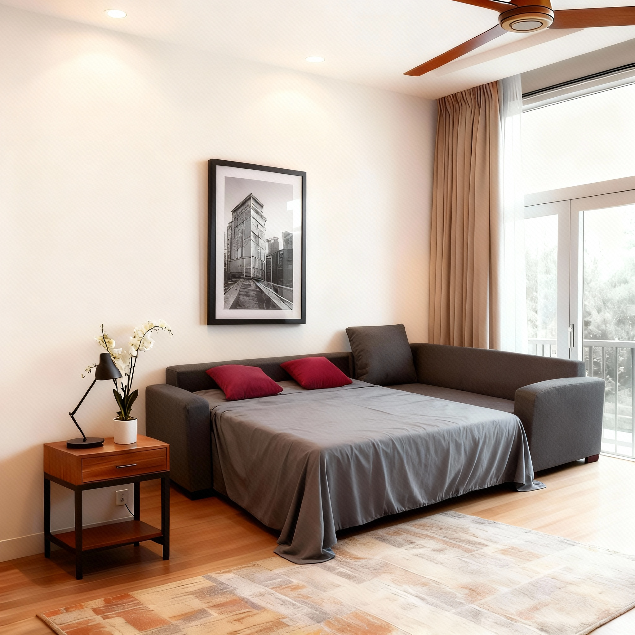 Mont | L-Shape 5-Seater Roll-Out Sofa Bed with Belgium Mechanism
