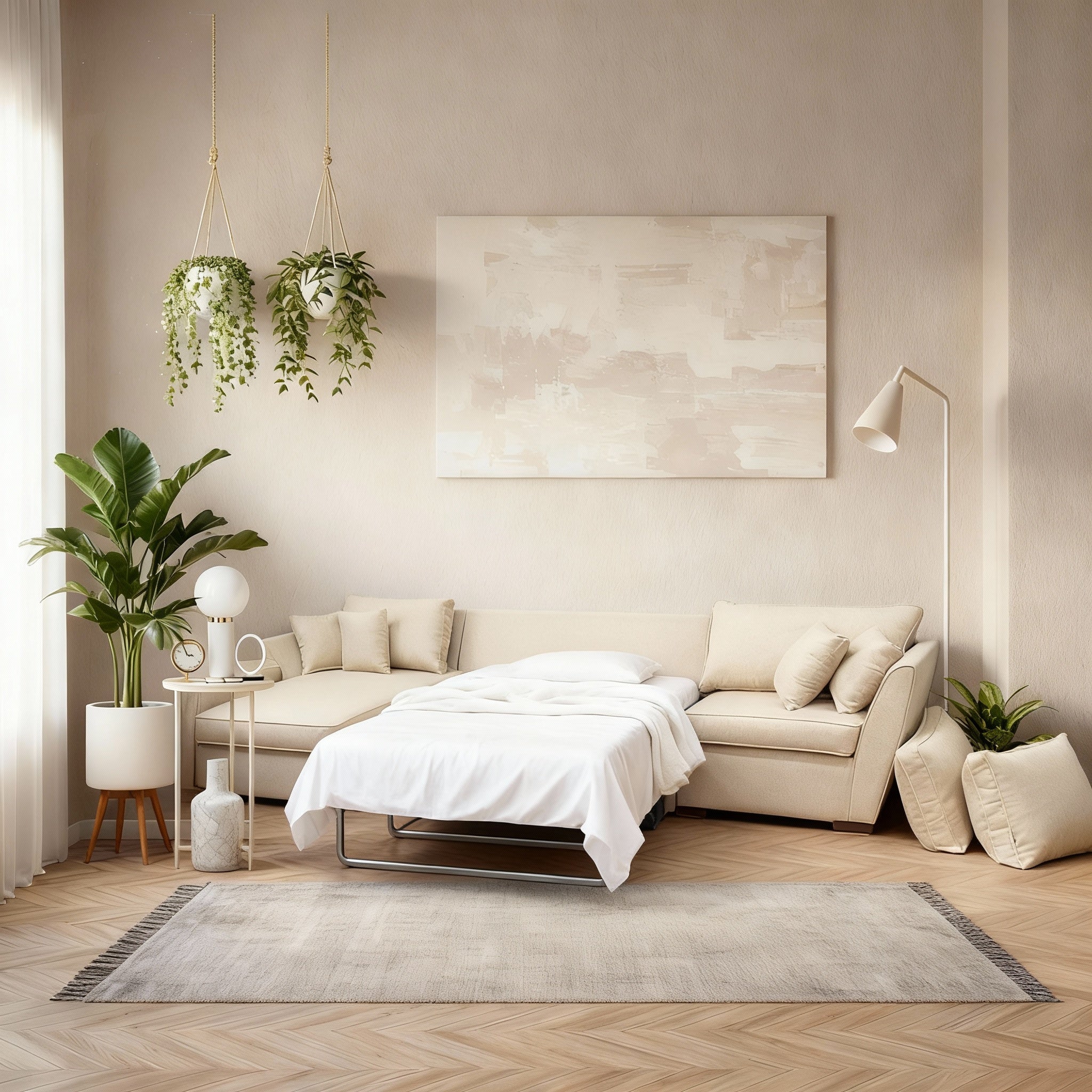 Leon | L-Shape 6-Seater 2-Fold Sofa Bed (Belgian Mechanism)
