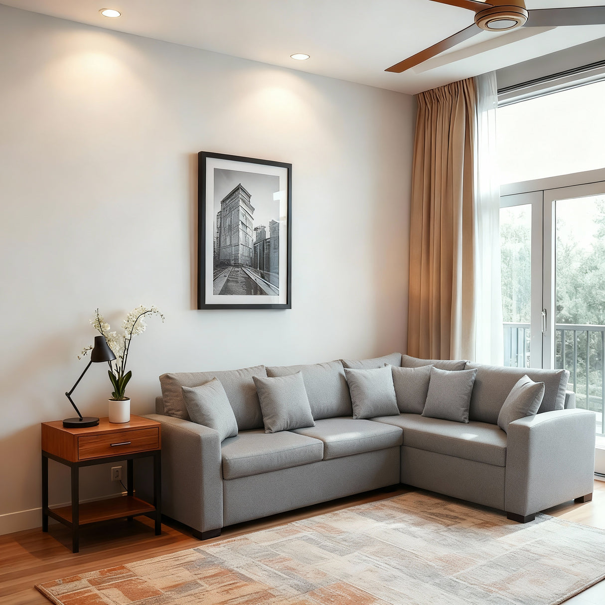 مونت- ركنه سرير شكل حرف L