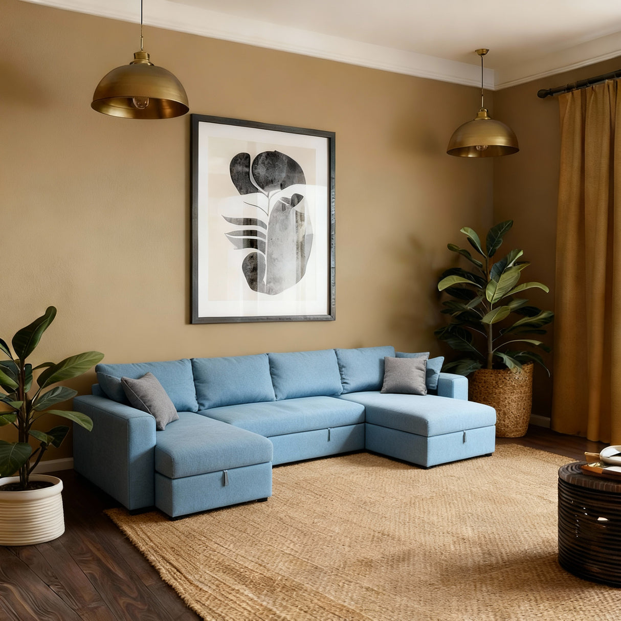 فليكس- ركنه سرير شكل حرف U