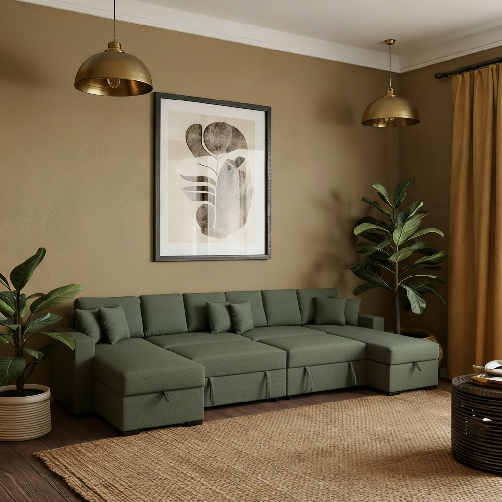 فليكس- ركنه سرير شكل حرف U