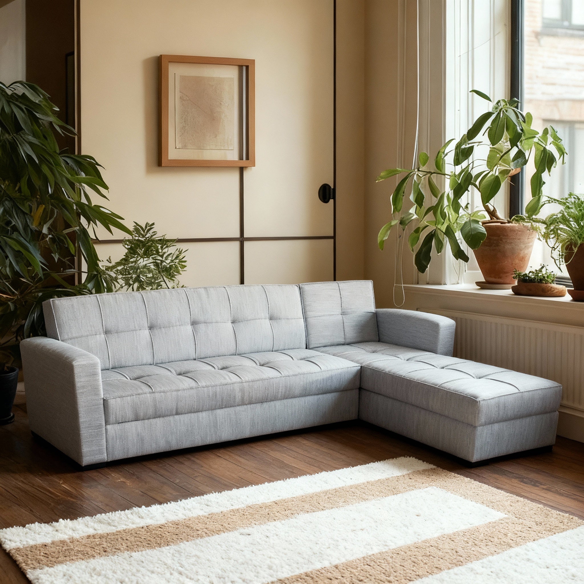 ZOE | 5-Seater L-Shape Click-Clack Sofa Bed (Turkish Mechanism)
