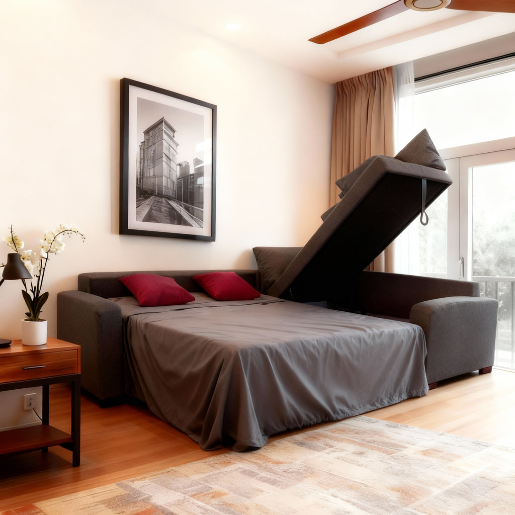 Mont | L-Shape 5-Seater Roll-Out Sofa Bed with Belgium Mechanism