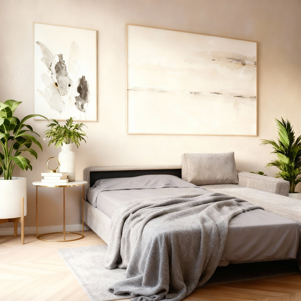 Nice | L-Shape 5-Seater Roll-Out Sofa Bed with Belgium Mechanism