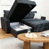 بامبو- ركنه سرير شكل حرف L