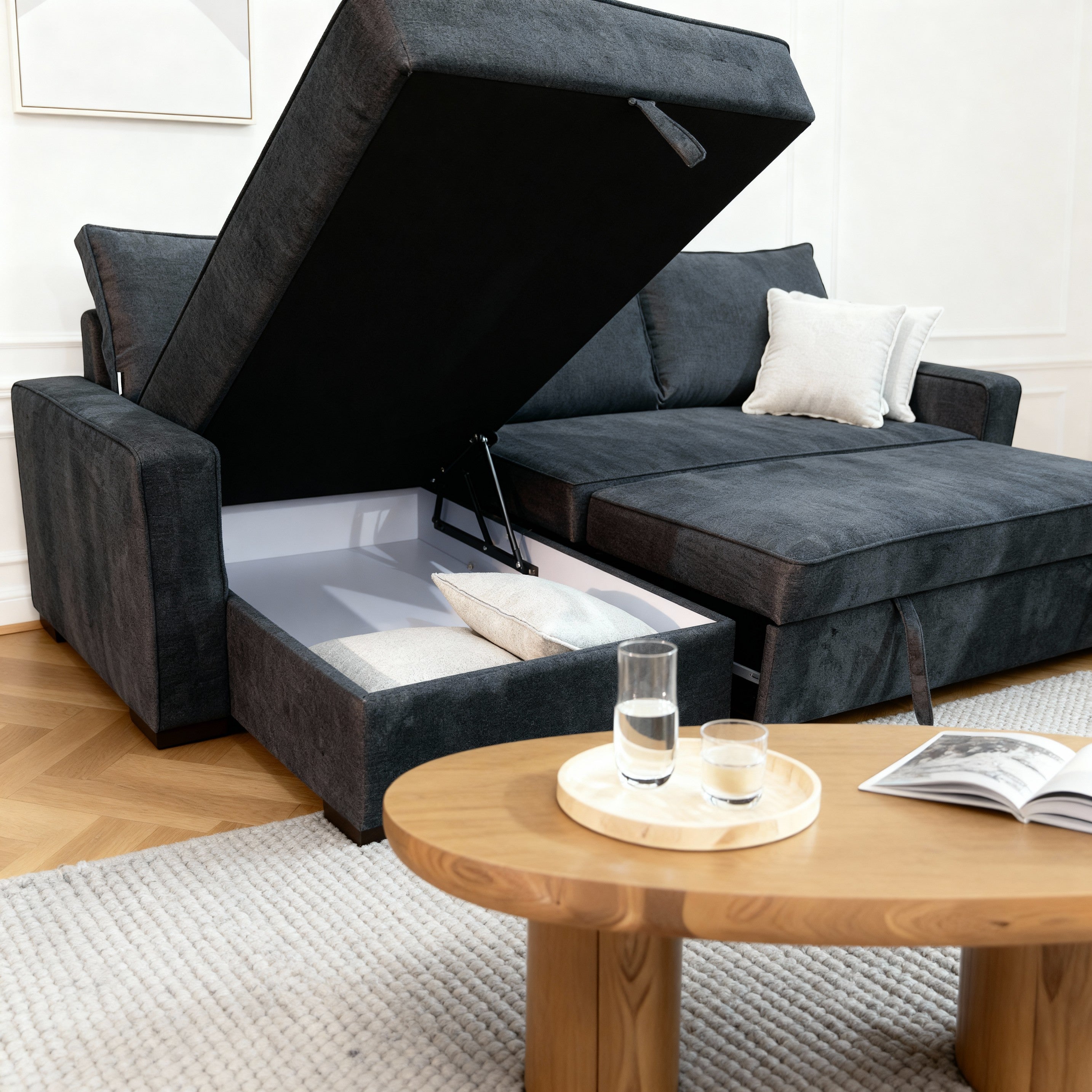 BAMBOO | 3-Seater L-Shape MANEX Pull-Out Sofa Bed (Turkish Mechanism)