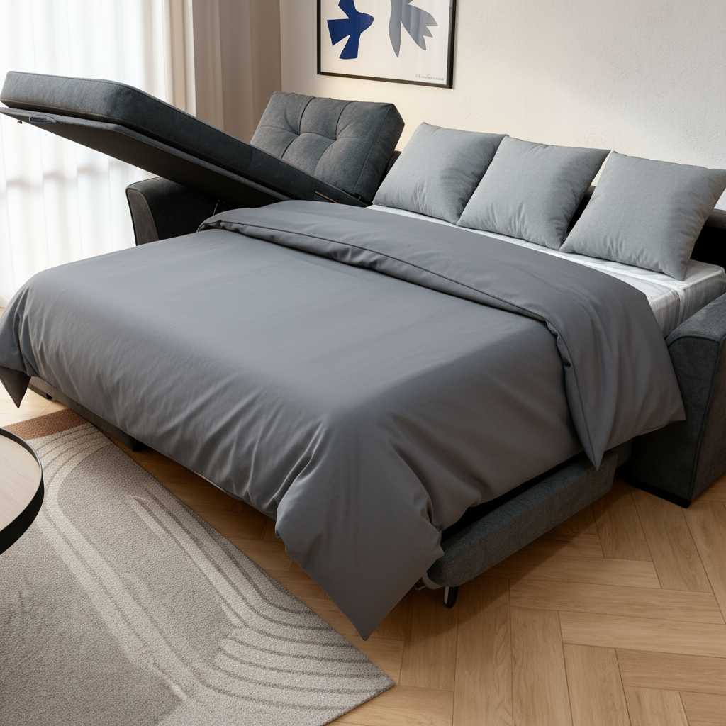 Lille | L-Shape 5-Seater Roll-Out Sofa Bed with Belgium Mechanism