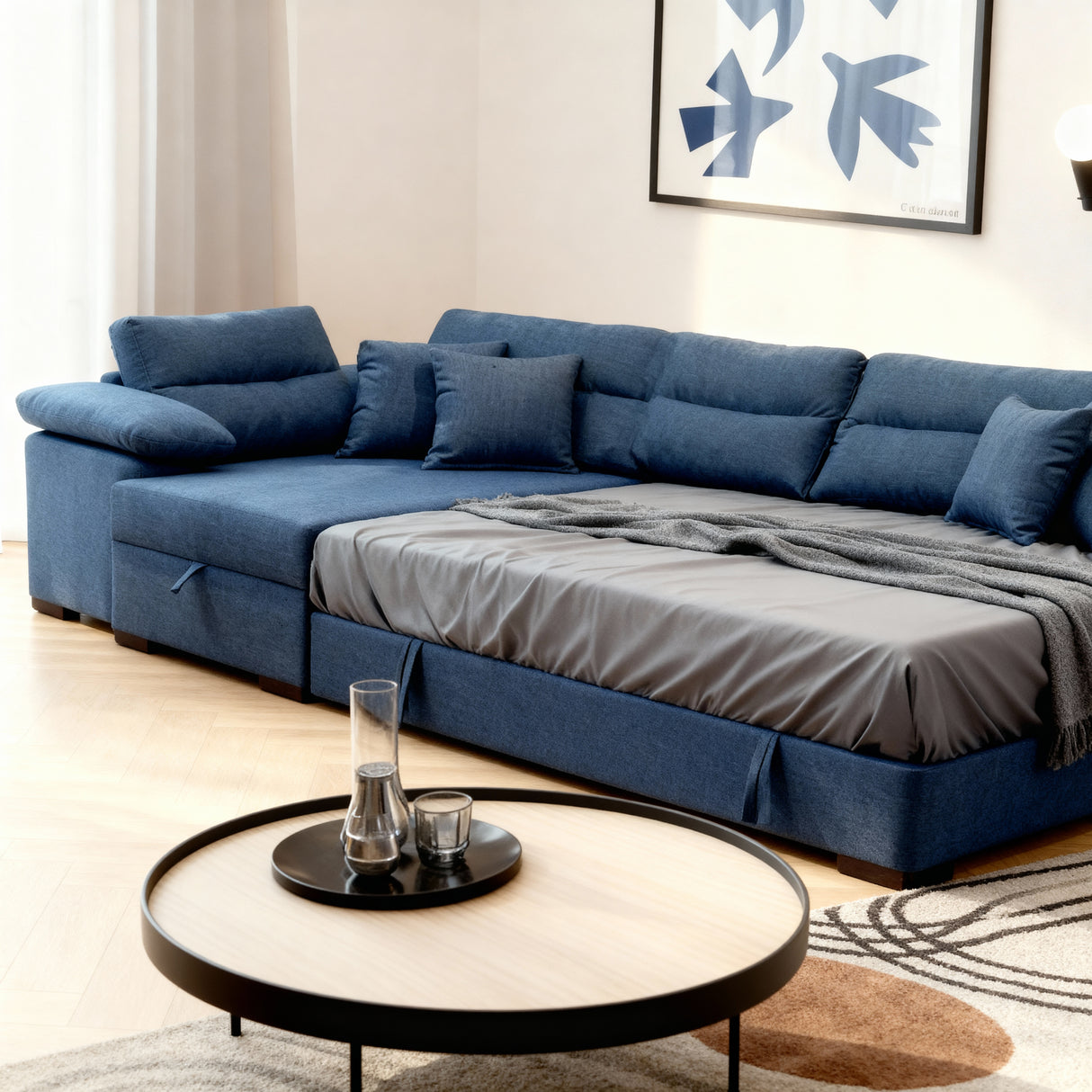 ميلان- ركنه سرير شكل حرف L