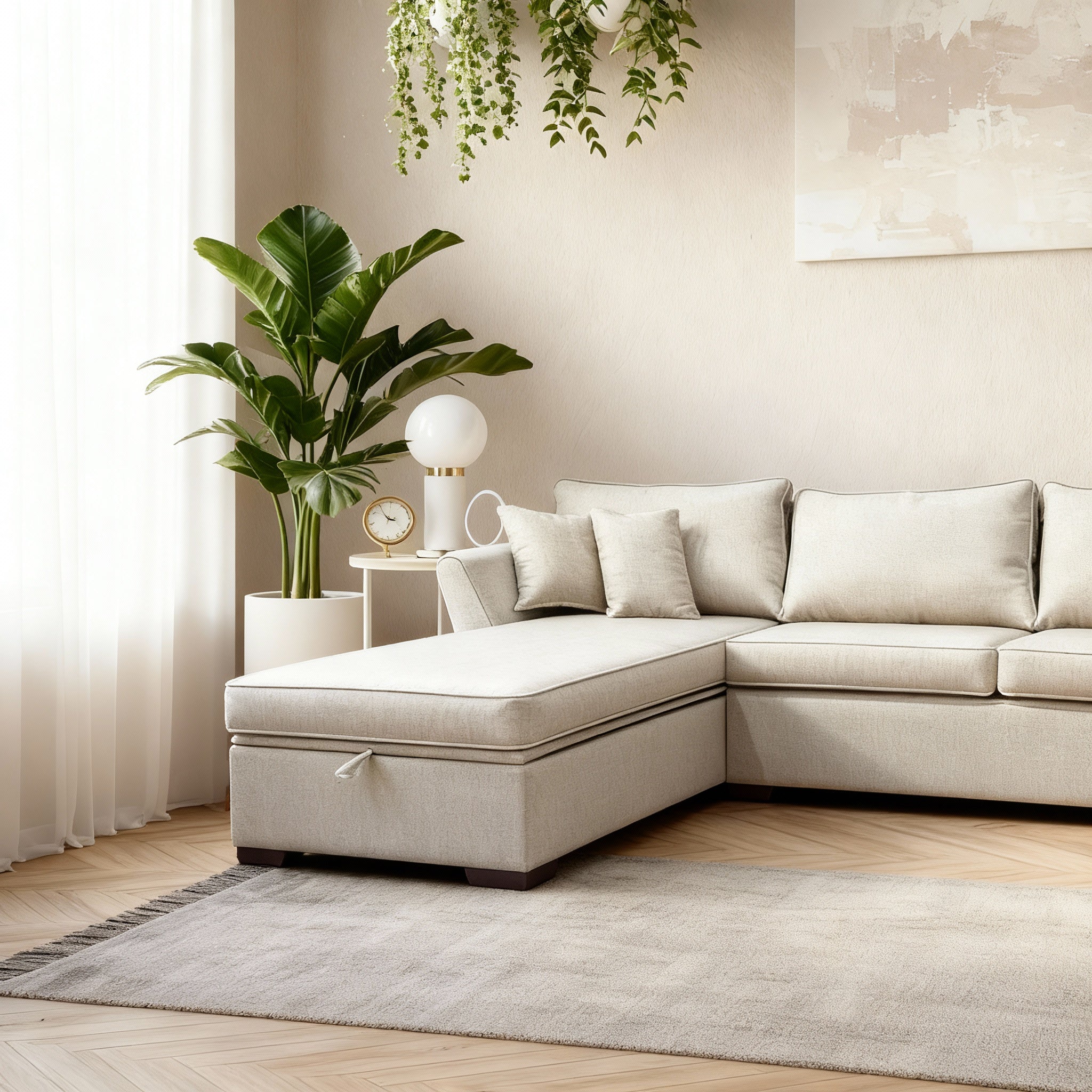Leon | L-Shape 6-Seater 2-Fold Sofa Bed (Belgian Mechanism)